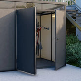 Porte double en remplacement de la porte simple anthracite avec structure noire - Everbox Ma boutique